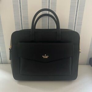 NEW Kate Spade Briefcase/Laptop Bag - Black, beveled leather